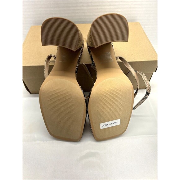 Steve Madden Marley Snake Block Heel Strappy Squared Off Toe Womens Shoes SZ 6 - Picture 9 of 12